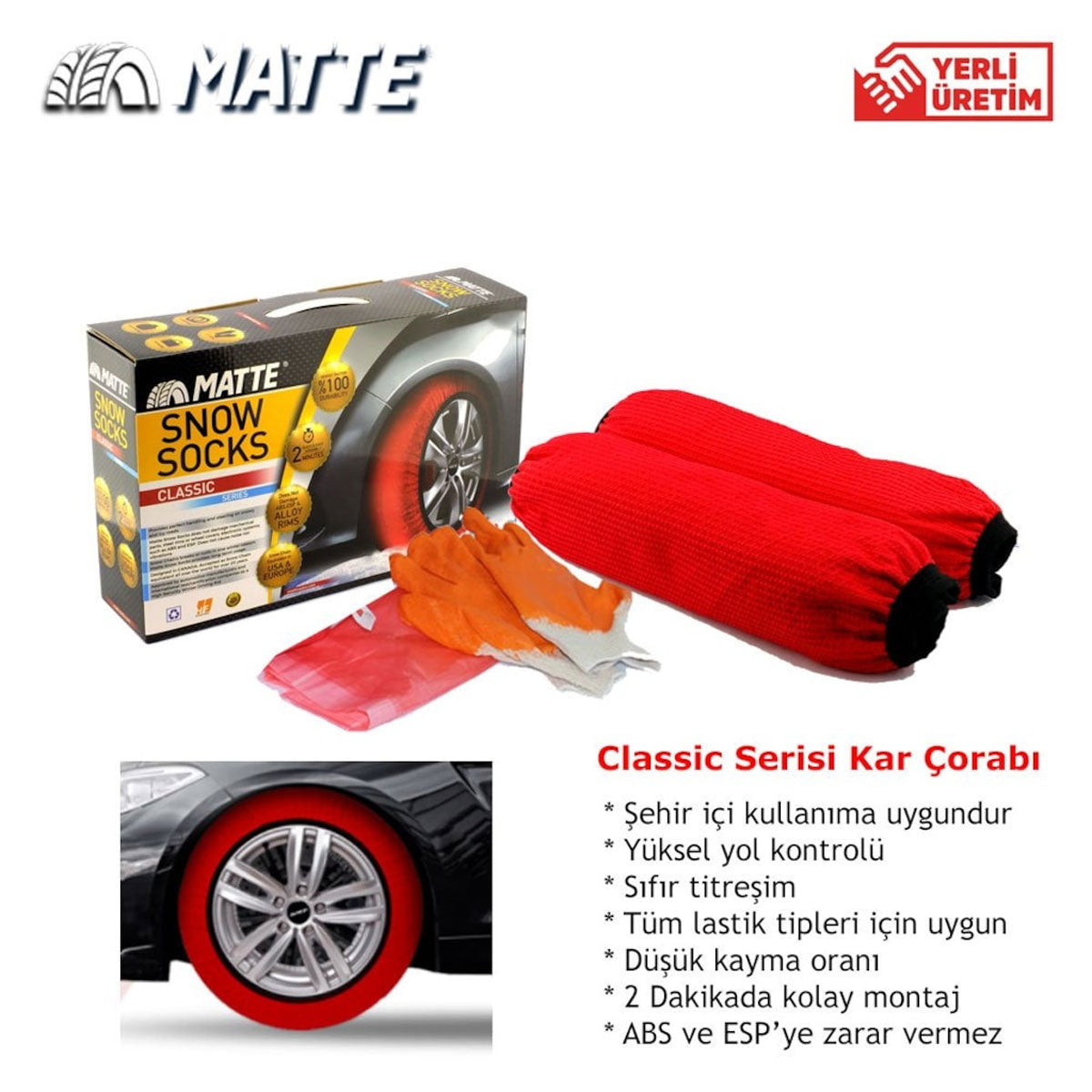 AutoVision Car Tire Snow Socks for Winter - Active & Super X