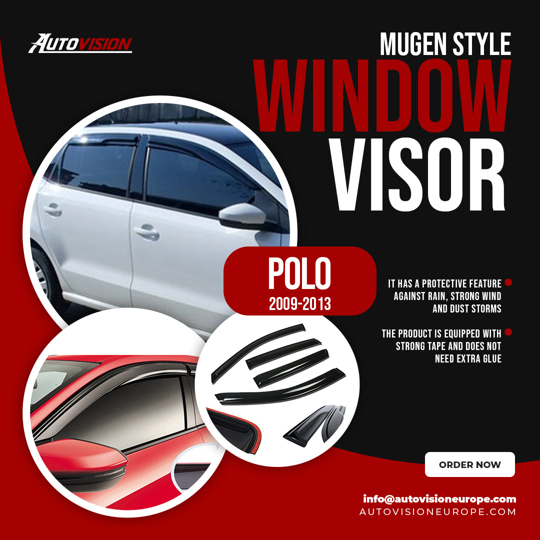 AutoVision Pare-brise pour VW Polo 2009-2013 Déflecteur de vent de fenêtre Pare-pluie Pare-soleil Accessoires de pare-soleil