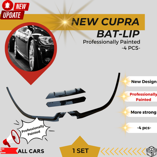 AutoVision NEW Cupra Bat-Lip 4 Pcs./Professionelly Painted - Front Bumper Lip All Cars Universal Model