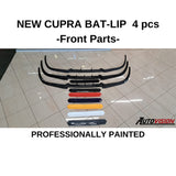 AutoVision NEW Cupra Bat-Lip 4 Pcs./Glosy Black - Front Bumper Lip All Cars Universal Model