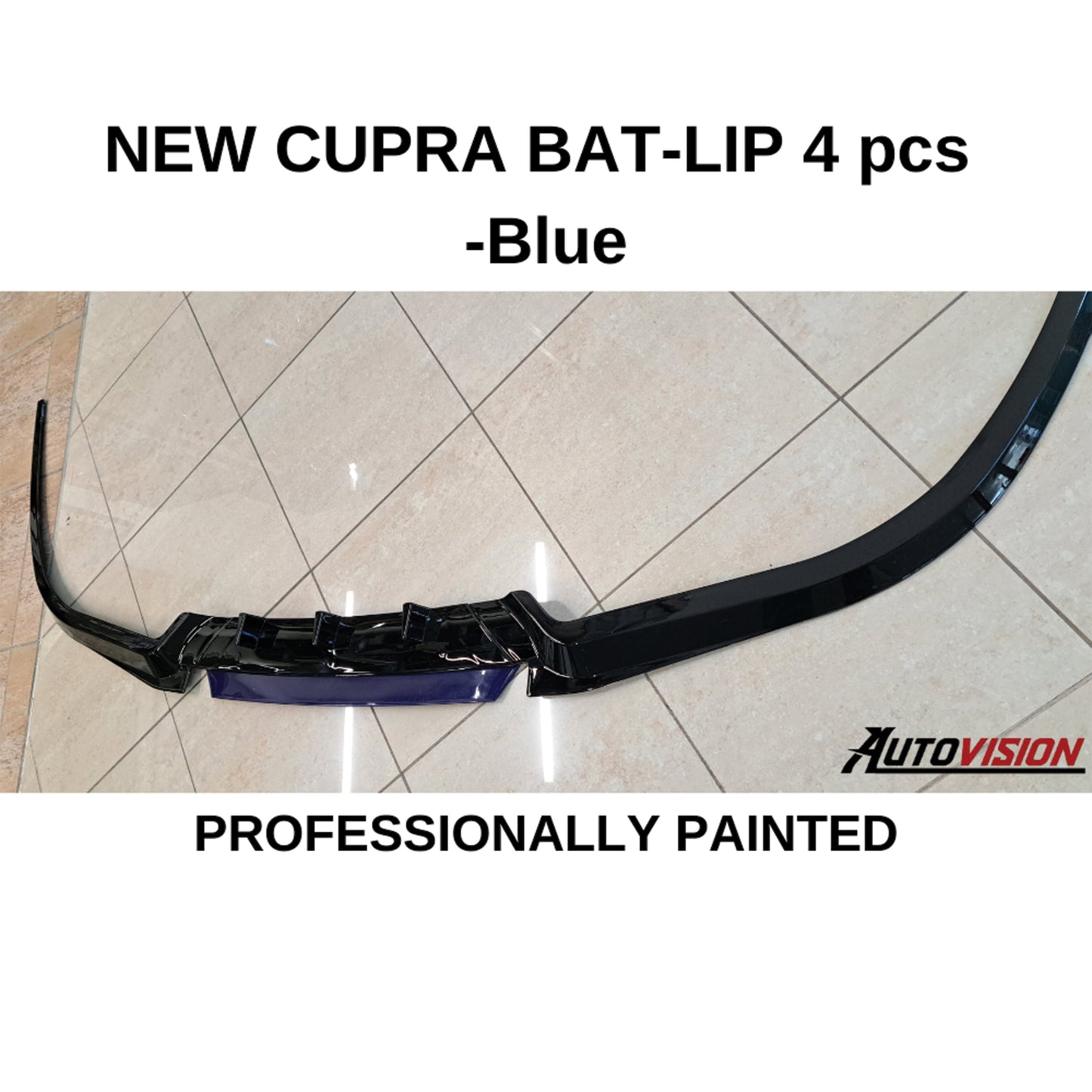 AutoVision NEW Cupra Bat-Lip 4 Pcs./Professionelly Painted - Front Bumper Lip All Cars Universal Model