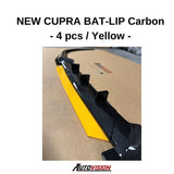 AutoVision NEW Cupra Bat-Lip 4 Pcs./CARBON COATED - Front Bumper Lip All Cars Universal Model