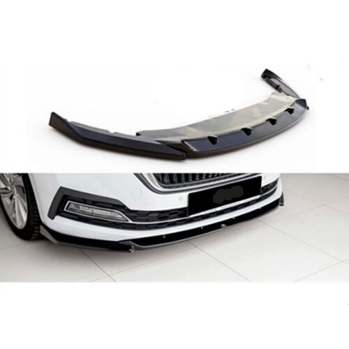 Front Bumper Lip Skoda Octavia 4 2020+ Max V1  Black Vacuum Plastic AutoVision