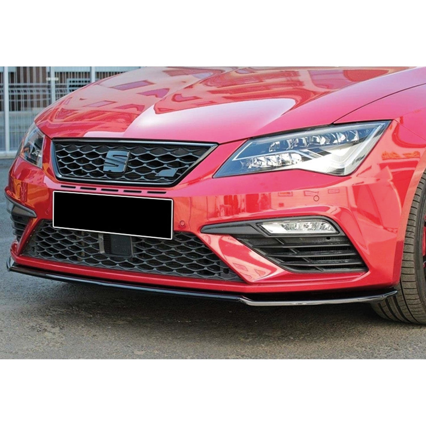 Autovision pour Seat Leon MK3 Cupra FL 2017-2020 Lèvre de pare-chocs avant Piano Black Vacuum