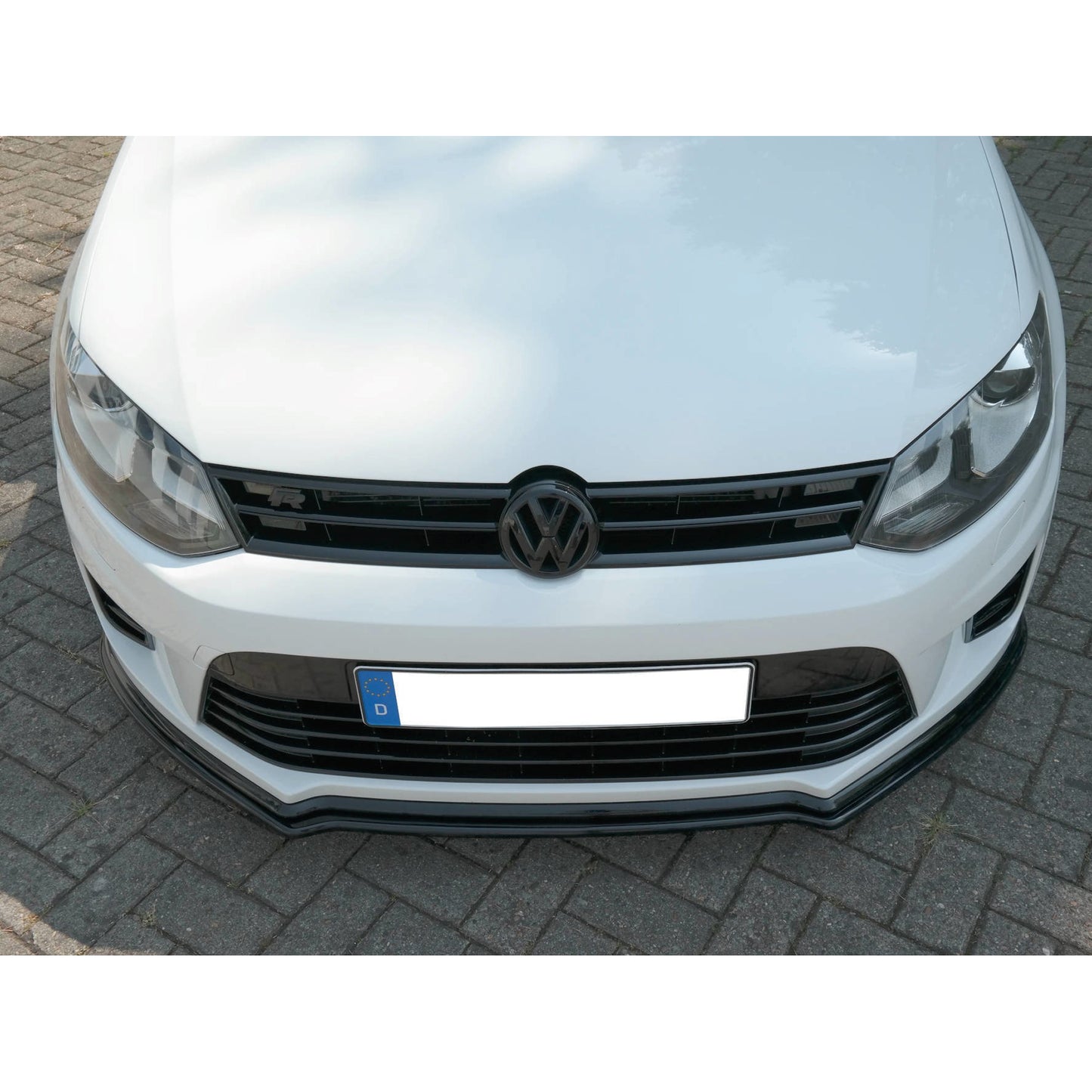 Autovision pour Polo MK5 R WRC Pare-chocs avant à lèvre Piano Black Vacuum