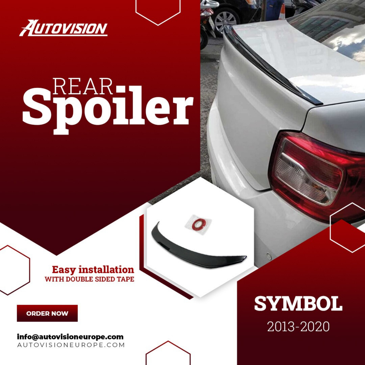 Rear Spoiler For Symbol 2013 2020 ABS Hard Plastic