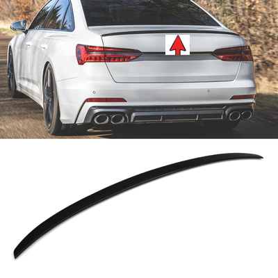 Rear Spoiler Audi A6 (C8) S4 Style 2019 Glossy Black ABS Plastic AutoVision