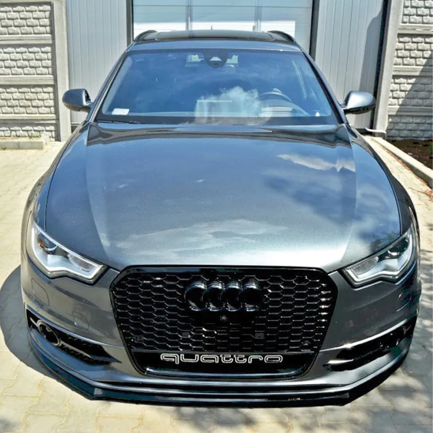 Autovision for Audi A6 C7 S-Line S6 2011 - 2014 Front Bumper Lip Piano Black Vacuum
