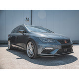 Autovision for Seat Leon MK3.5 FL 2017-2020 Front Bumper Lip Piano Black Vacuum