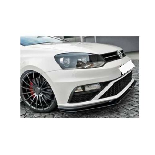 Front Bumper Lip for VW Polo Mk5 2014–2017 FL GTI Max V2 Piano Black Vacuum Plastic AutoVision