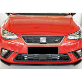 Autovision for Seat Ibiza MK5 (KJ) 2017- Front Bumper Lip Piano Black Vacuum