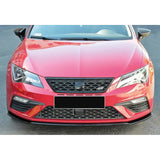 Autovision for Seat Leon MK3 Cupra FL 2017-2020 Front Bumper Lip Piano Black Vacuum