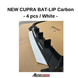 AutoVision NEW Cupra Bat-Lip 4 Pcs./CARBON COATED - Front Bumper Lip All Cars Universal Model