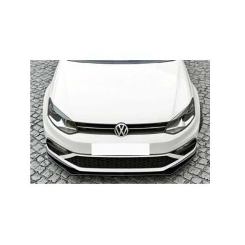 Front Bumper Lip for VW Polo Mk5 2014–2017 FL GTI Max V2 Piano Black Vacuum Plastic AutoVision