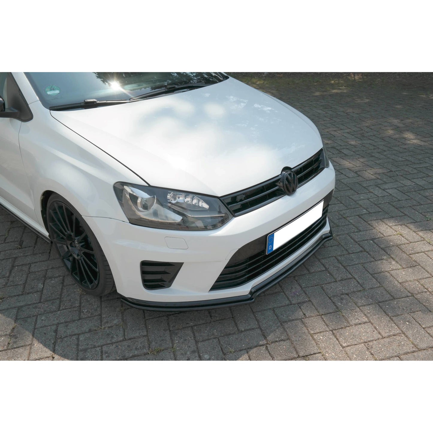 Autovision pour Polo MK5 R WRC Pare-chocs avant à lèvre Piano Black Vacuum
