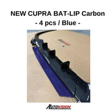 AutoVision NEW Cupra Bat-Lip 4 Pcs./CARBON COATED - Front Bumper Lip All Cars Universal Model