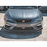 Autovision for Seat Leon MK3.5 FL 2017-2020 Front Bumper Lip Piano Black Vacuum