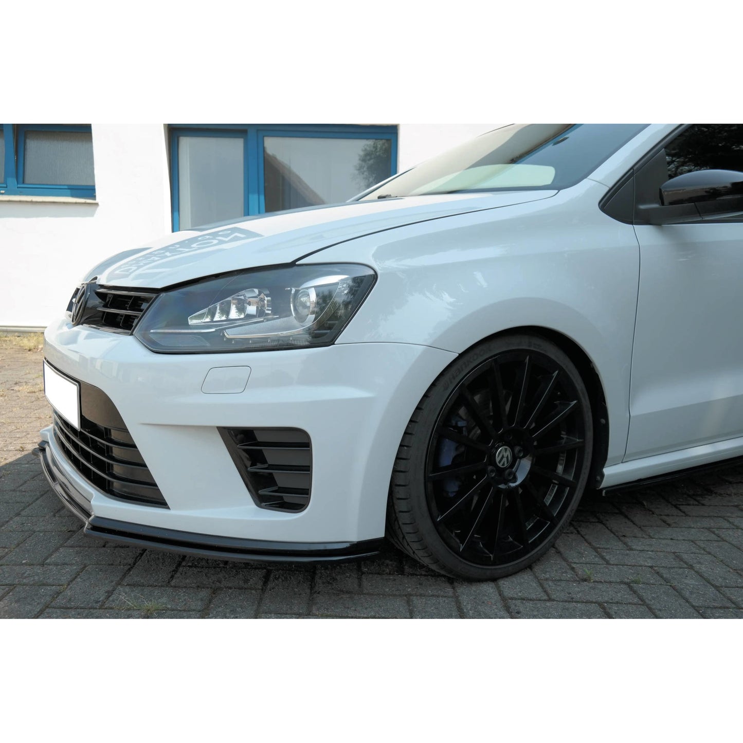 Autovision pour Polo MK5 R WRC Pare-chocs avant à lèvre Piano Black Vacuum