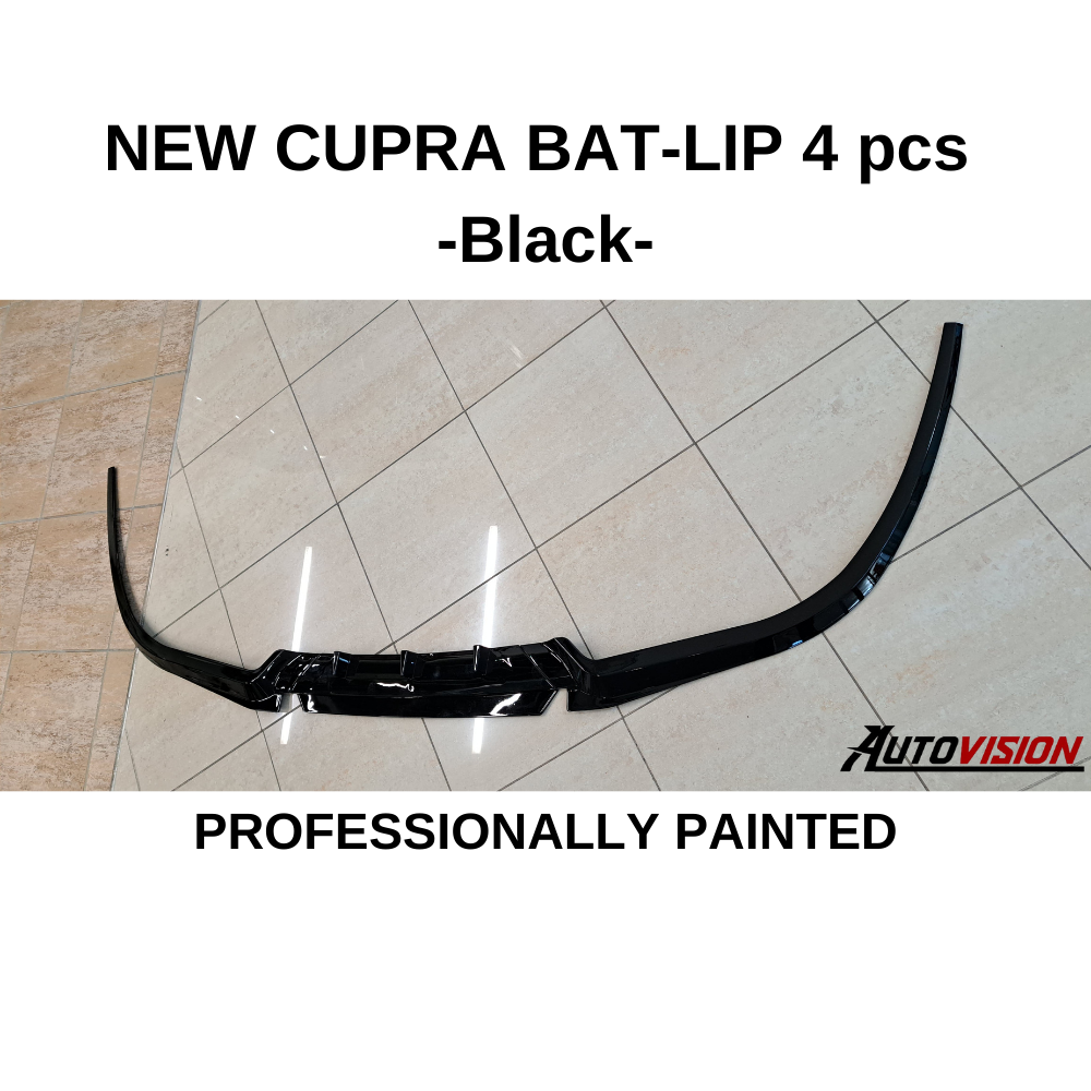 AutoVision NEW Cupra Bat-Lip 4 Pcs./Professionelly Painted - Front Bumper Lip All Cars Universal Model