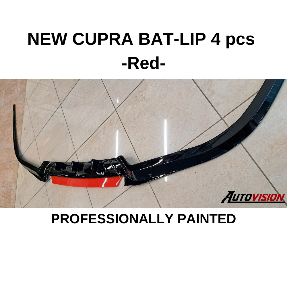 AutoVision NEW Cupra Bat-Lip 4 Pcs./Professionelly Painted - Front Bumper Lip All Cars Universal Model