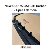 AutoVision NEW Cupra Bat-Lip 4 Pcs./CARBON COATED - Front Bumper Lip All Cars Universal Model