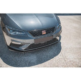 Autovision for Seat Leon MK3.5 FL 2017-2020 Front Bumper Lip Piano Black Vacuum