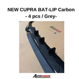 AutoVision NEW Cupra Bat-Lip 4 Pcs./CARBON COATED - Front Bumper Lip All Cars Universal Model