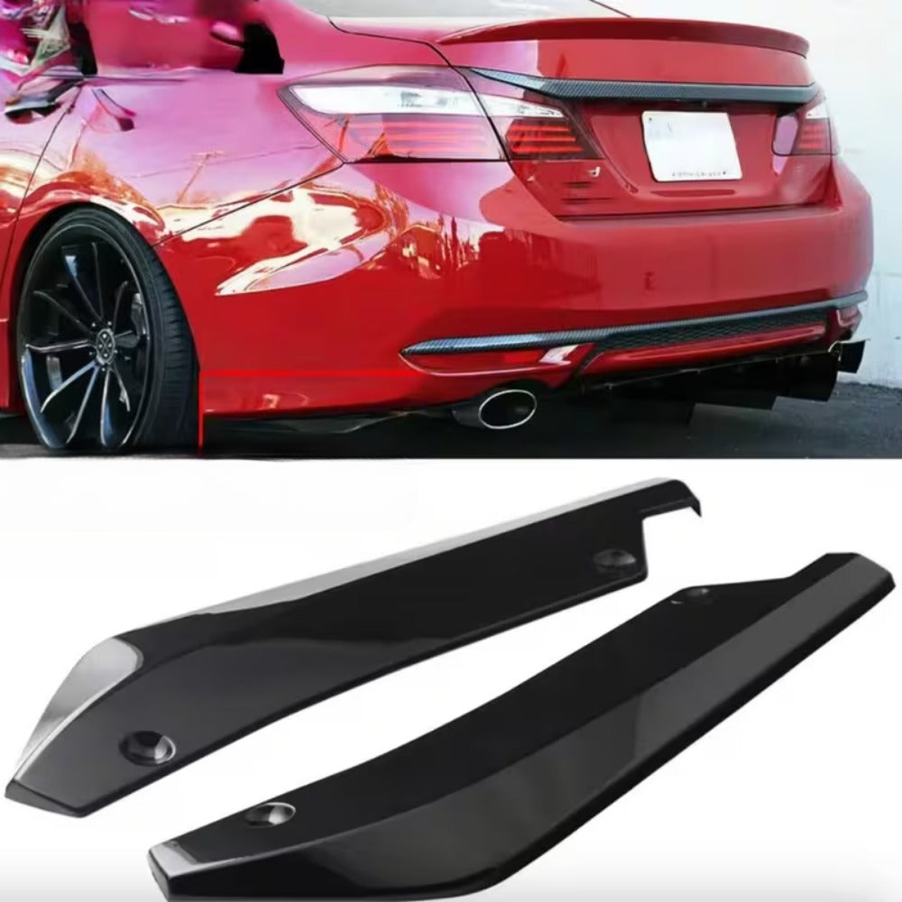 Universal Rear Side Splitter for All Cars Glossy Black ABS Plastic AutoVision