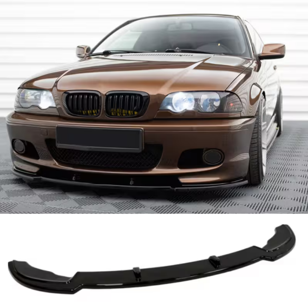 Autovision for BMW E46 M Sport Front Bumper Lip Piano Black Vacuum 1999 - 2003