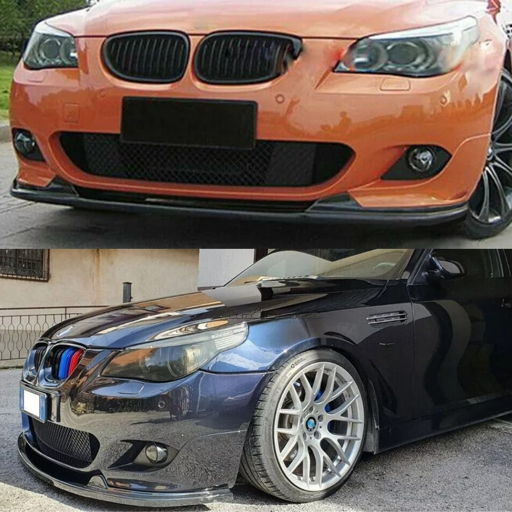 For BMW E60 M Tech Front Splitter Lip ABS Plastic Black Sport Bumper Spoiler Exterior Upgrade Without Flaps