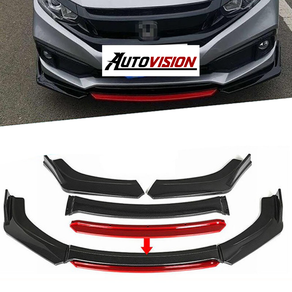 AutoVision UNIVERSAL E-Model 4Pcs X 10 SET Front Bumper Lip All Cars Universal Model