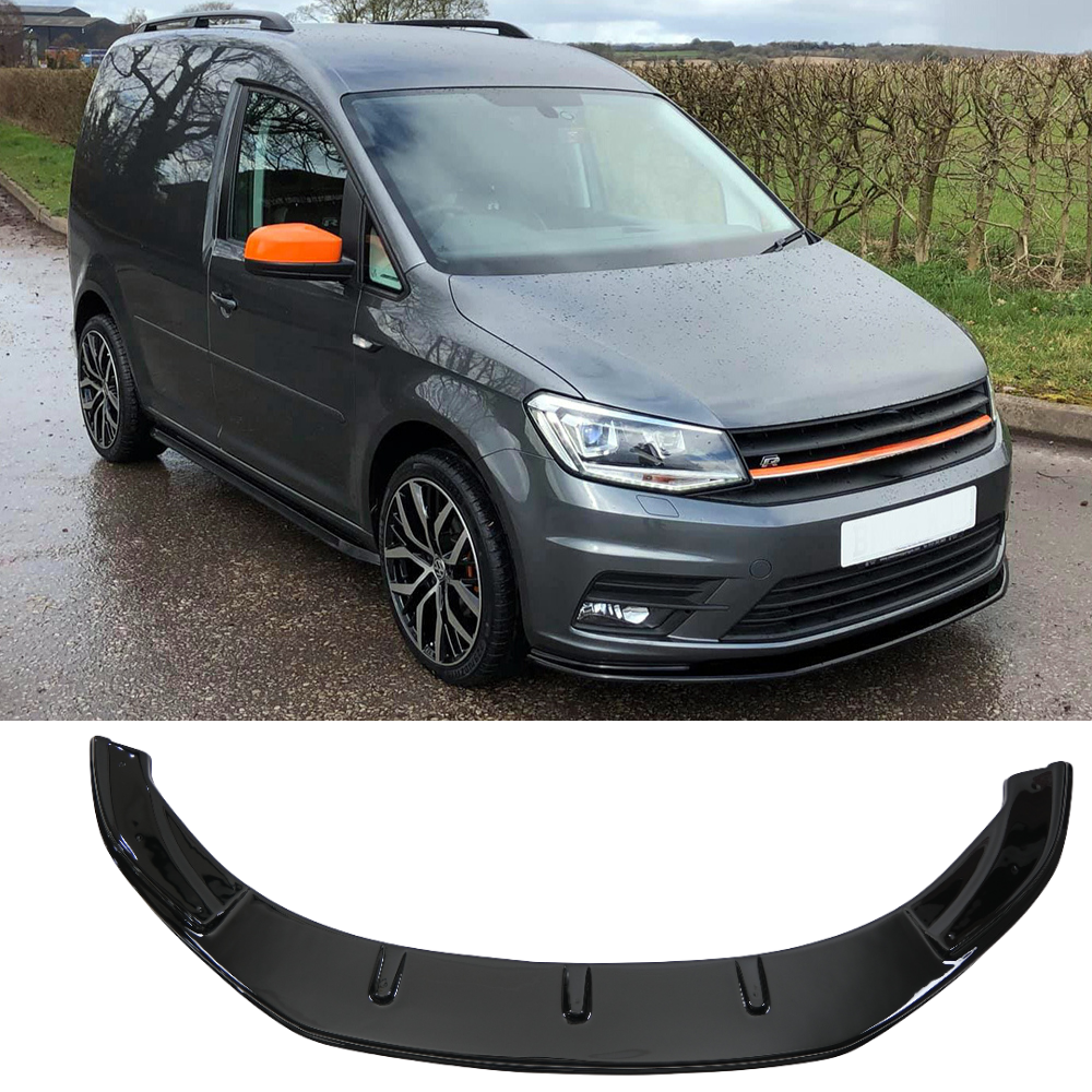 For VW Caddy MK4 2015-2021 Front Splitter Lip Glossy Black Sport Bumper Extension Exterior Upgrade
