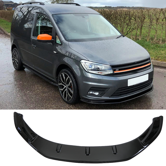 For VW Caddy MK4 2015-2021 Front Splitter Lip Glossy Black Sport Bumper Extension Exterior Upgrade