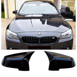 Mirror Cover for BMW 5 Series F10 Bat Mirror Cover Without Lamp 2014-2017 Glossy Black BAT MODEL