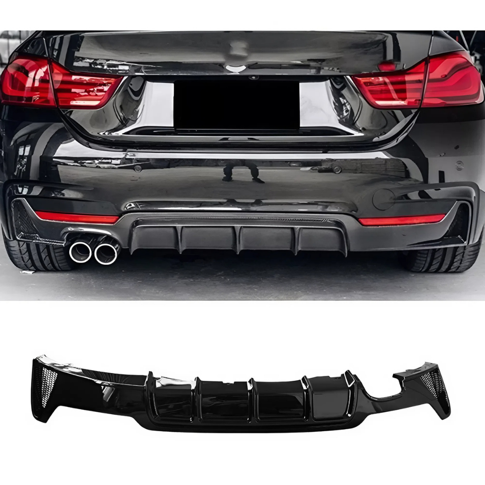 For BMW 4 Series F32 F33 F36 MP Style 2 Exhaust Pipe Rear Lip 2014-2020 Glossy Black ABS Diffuser