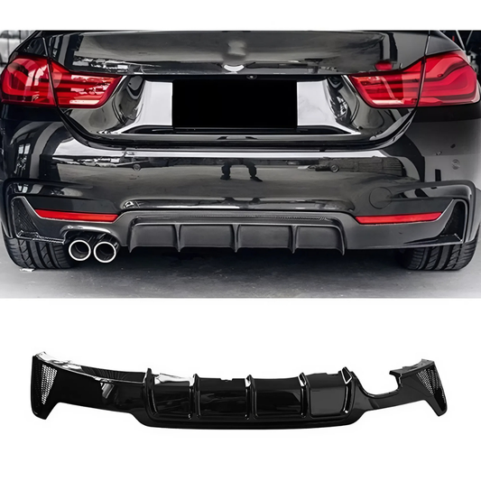 For BMW 4 Series F32 F33 F36 MP Style 2 Exhaust Pipe Rear Lip 2014-2020 Glossy Black ABS Diffuser