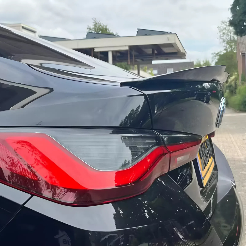 For BMW G26 M4 Style Rear Spoiler 2021-2024 430i i4 Piano Glossy Black ABS Plastic Trunk Lip Wing Aerodynamic Exterior