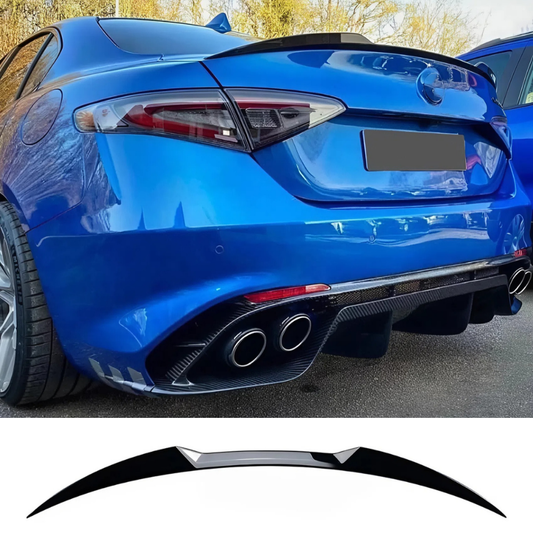 For Alfa Romeo Giulia 2015-2023 Rear Spoiler Piano Glossy Black ABS Plastic Sport Trunk Lip Wing Exterior Accessory