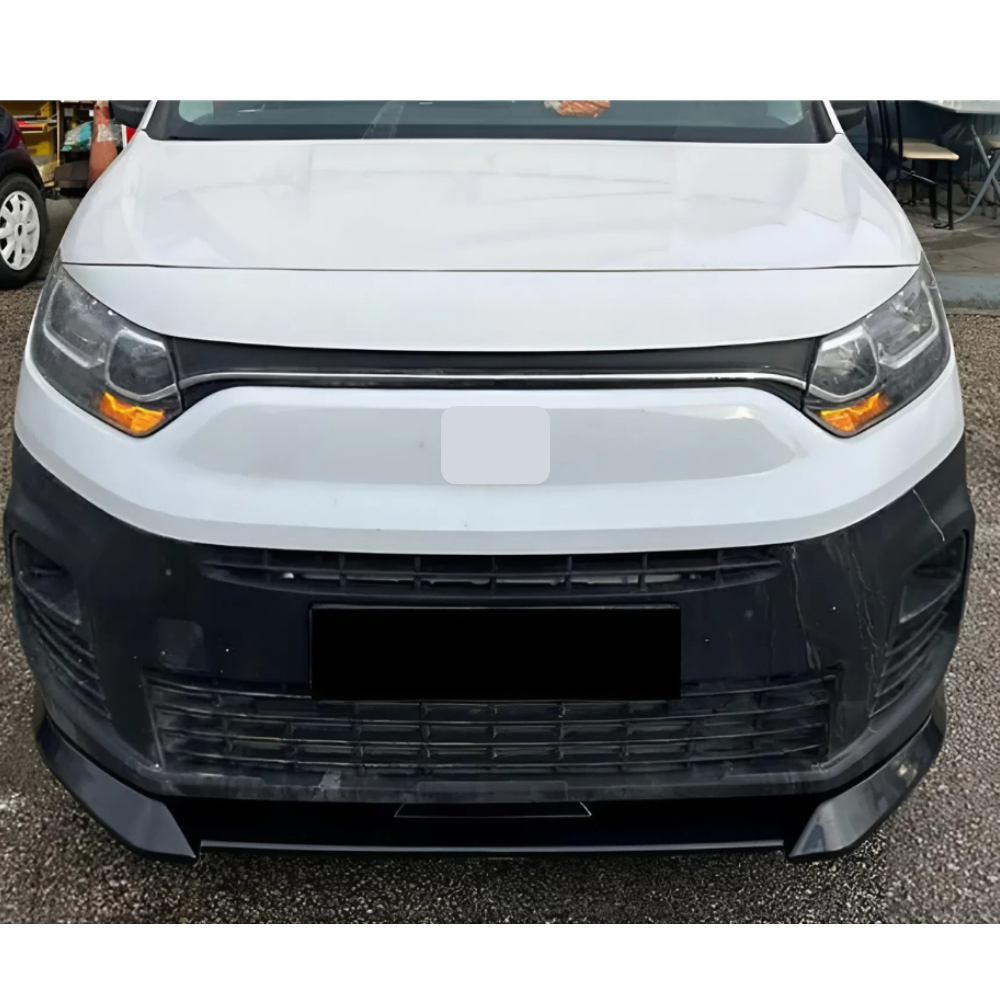 For Fiat Doblo 2024+ Front Bumper Lip Piano Glossy Black ABS Plastic Sport Style Aerodynamic Exterior Upgrade