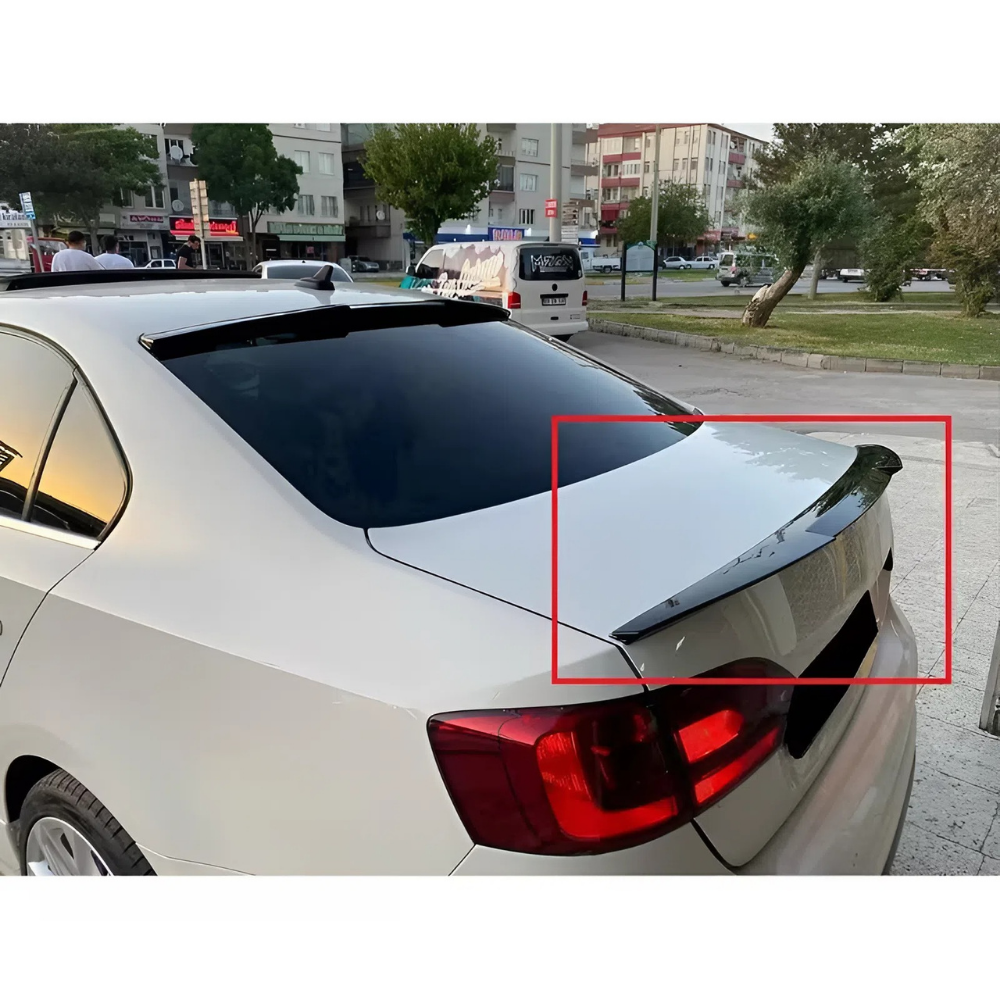 For Jetta MK6 M4 Style Rear Spoiler 2012-2018 Piano Glossy Black ABS Plastic Sport Trunk Lip Wing Exterior Accessory