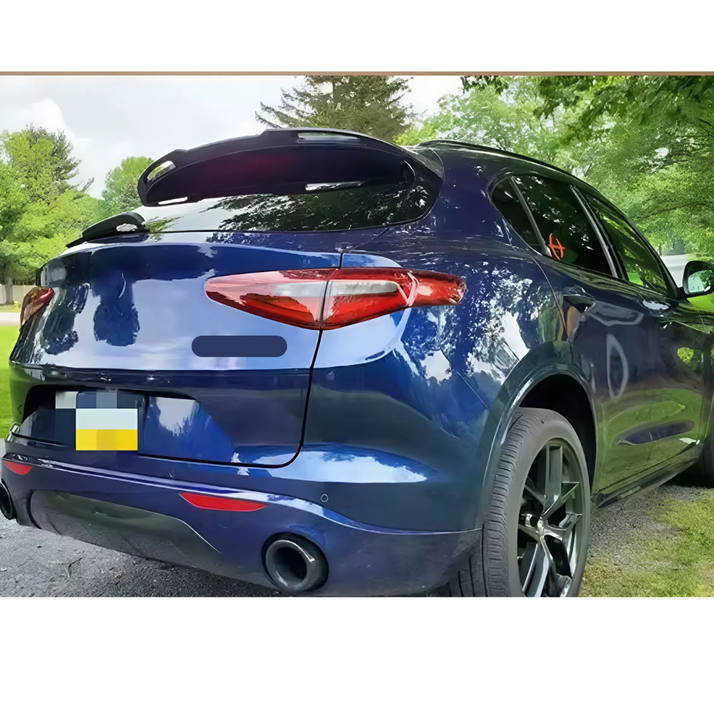 For Alfa Stelvio Roof Wing 2017-2021 Piano Glossy Black ABS Plastic Rear Window Roof Spoiler Sport Exterior Trim