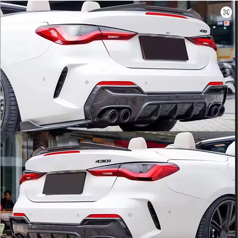 For BMW 4 Series G23 Convertible 2021-2024 M4 Style Rear Trunk Ducktail Spoiler Piano Black ABS