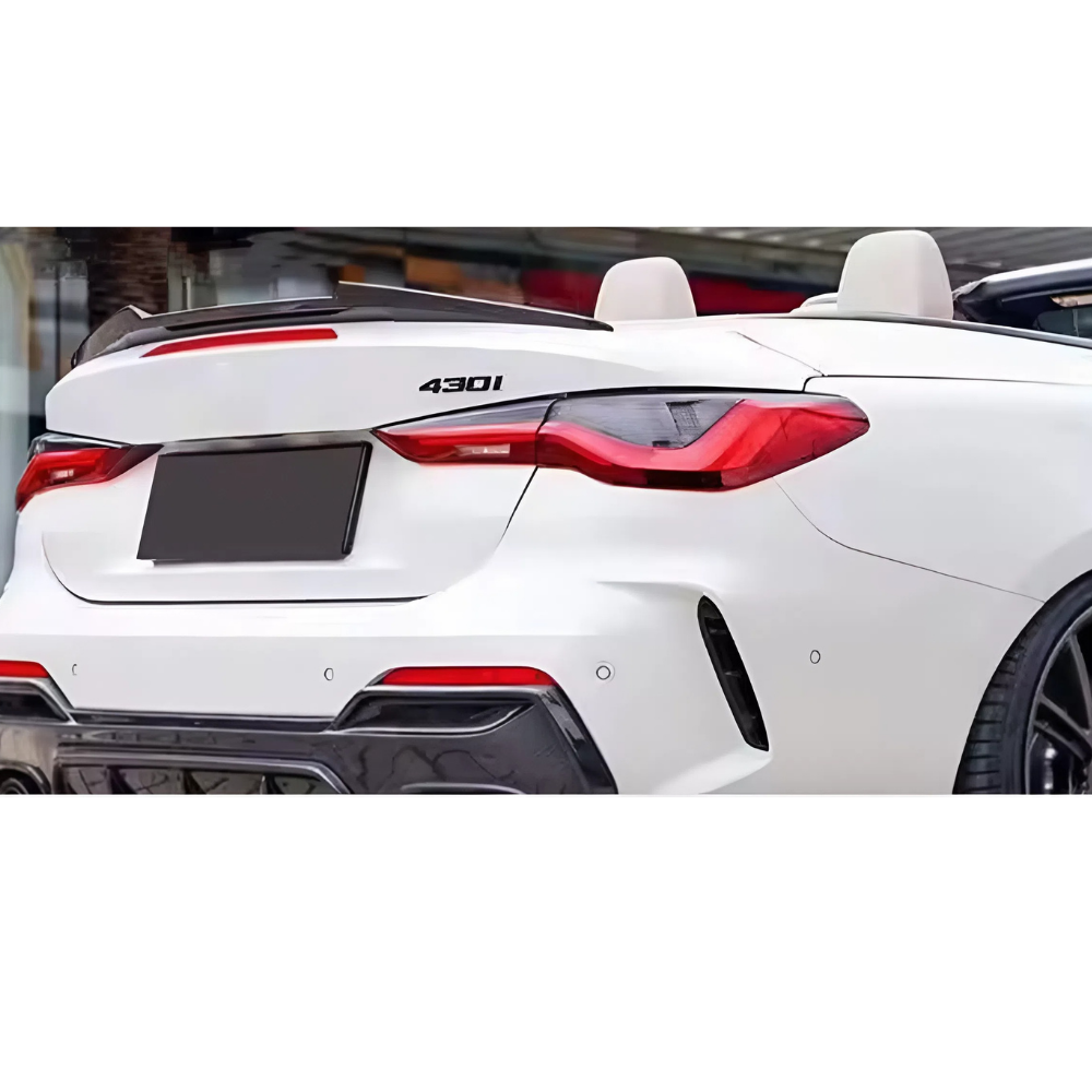 For BMW 4 Series G23 Convertible 2021-2024 M4 Style Rear Trunk Ducktail Spoiler Piano Black ABS