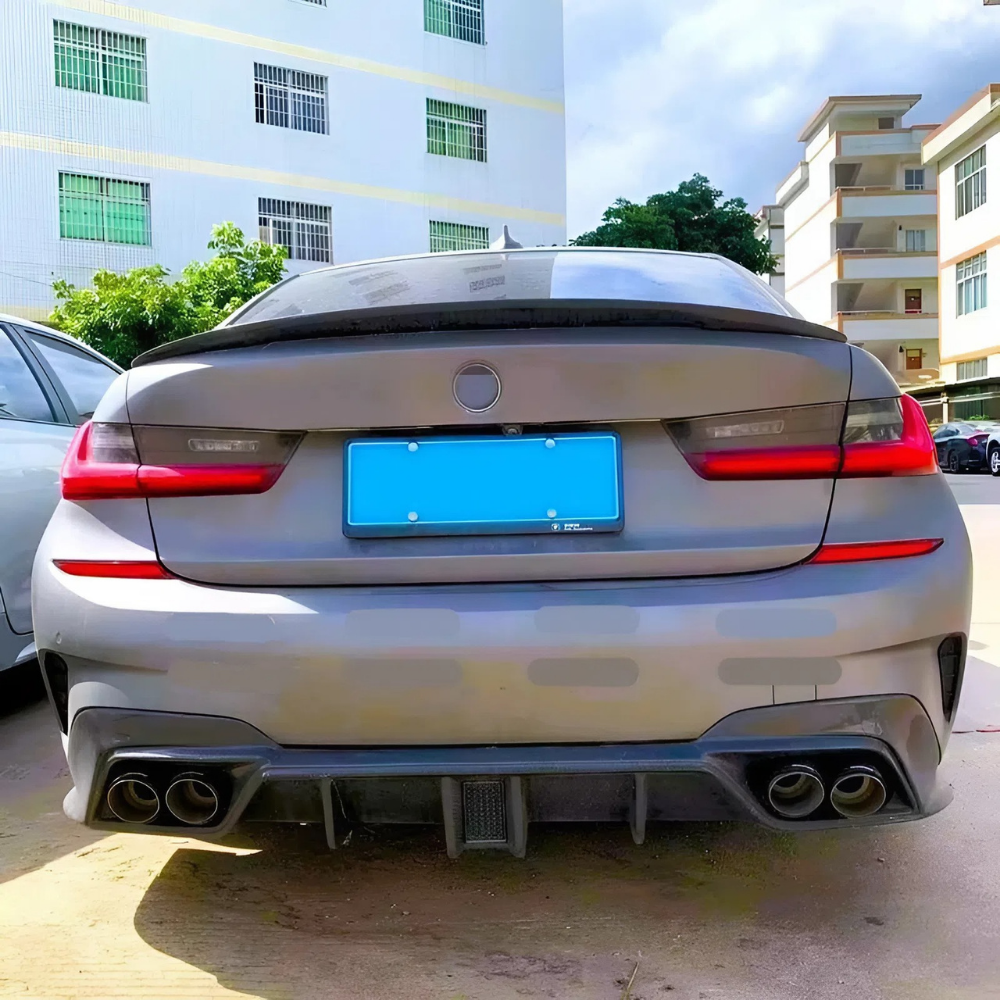 For BMW 3 Series G20 P Style Trunk Rear Spoiler Sedan 2019-2025 Piano Black ABS Plastic Sport Boot Lip Wing Exterior Accessory