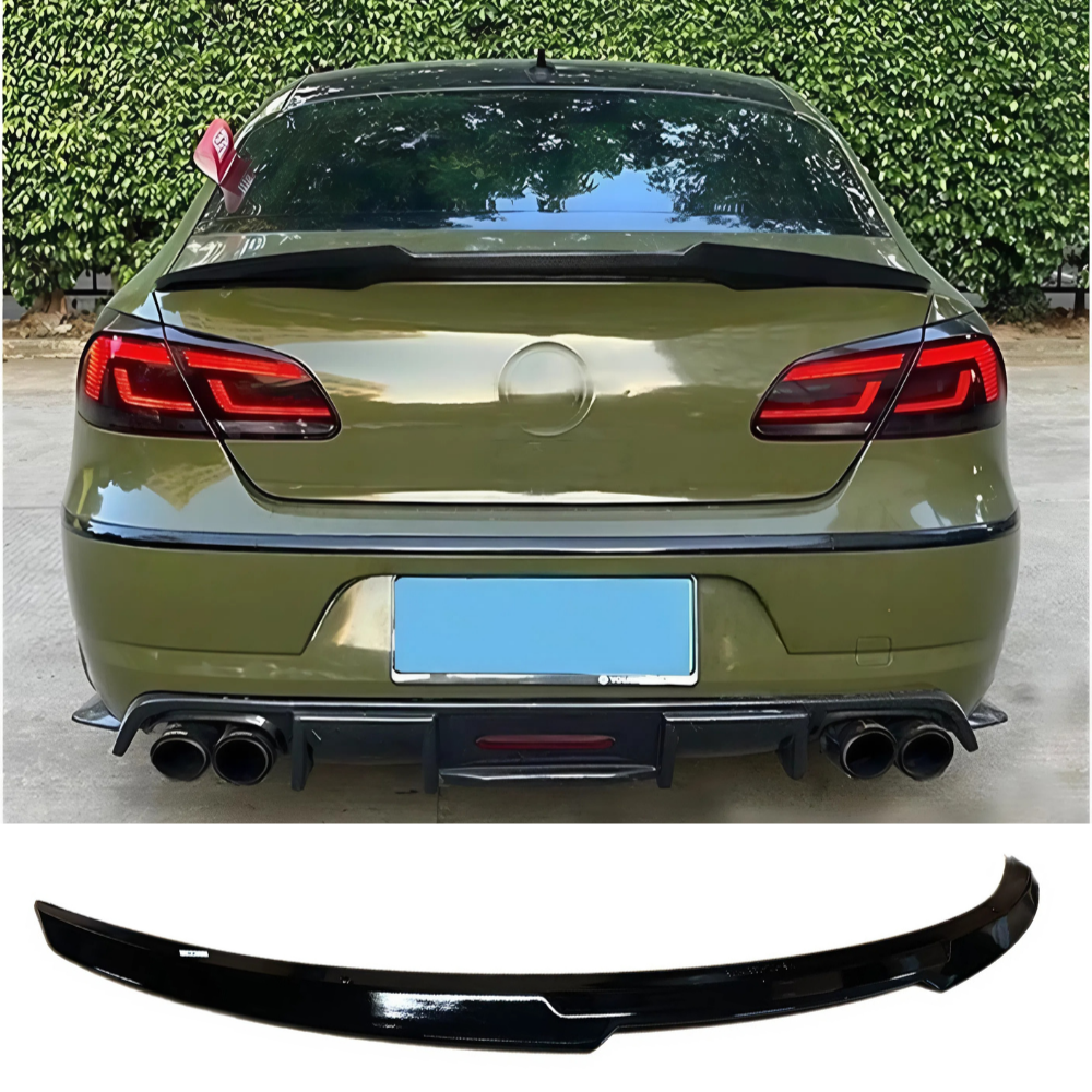 For VW CC M4 Style Rear Spoiler 2008-2012 Piano Glossy Black ABS Plastic Sport Trunk Lip Wing Exterior Accessory