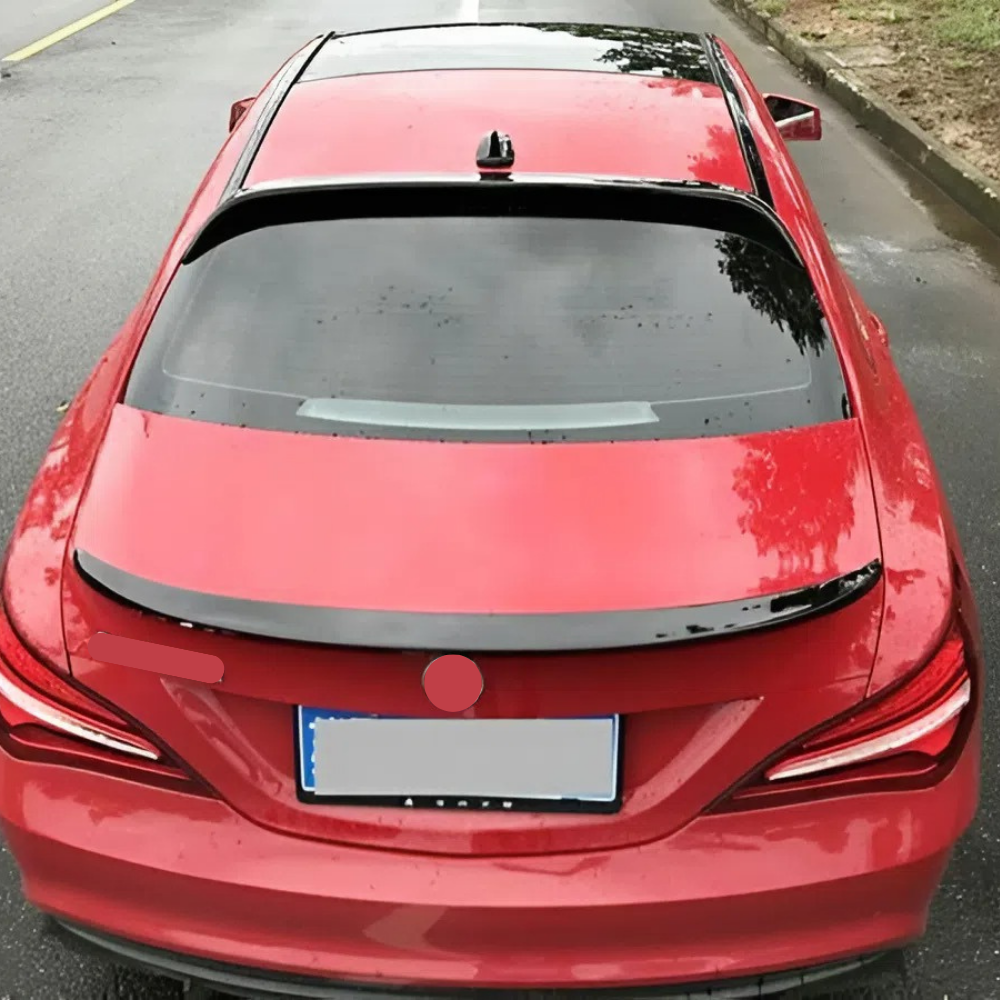For BenZ CLA W117 2013-2019 Roof Wing Spoiler Glossy Black ABS Plastic Durable Exterior Upgrade Easy Installation