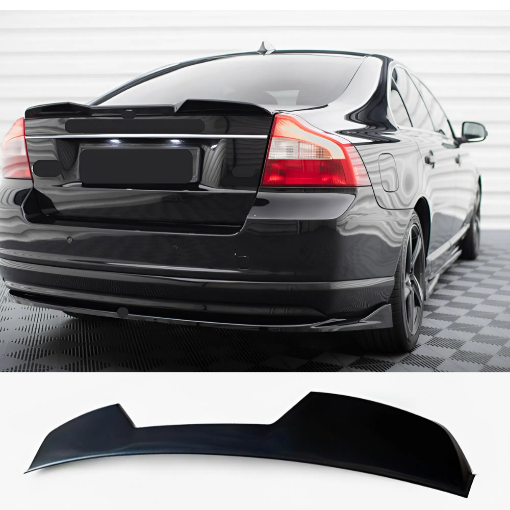 For Volvo S80 Rear Trunk Spoiler 2006-2016 Piano Glossy Black ABS Plastic Lip Wing Sport Exterior Accessory