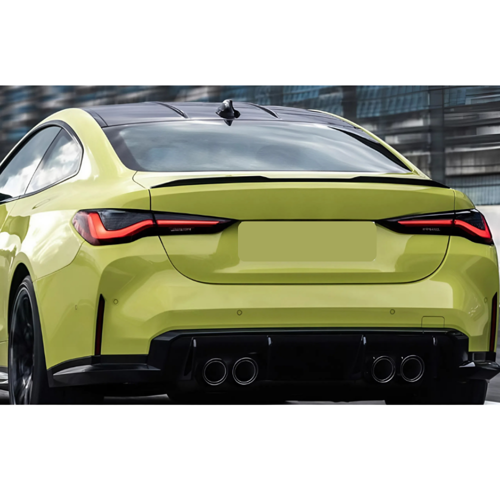 For BMW G22 4 Series Coupe 2021-2026 M4 Style Rear Trunk Spoiler Wing Piano Black Color 2 Doors