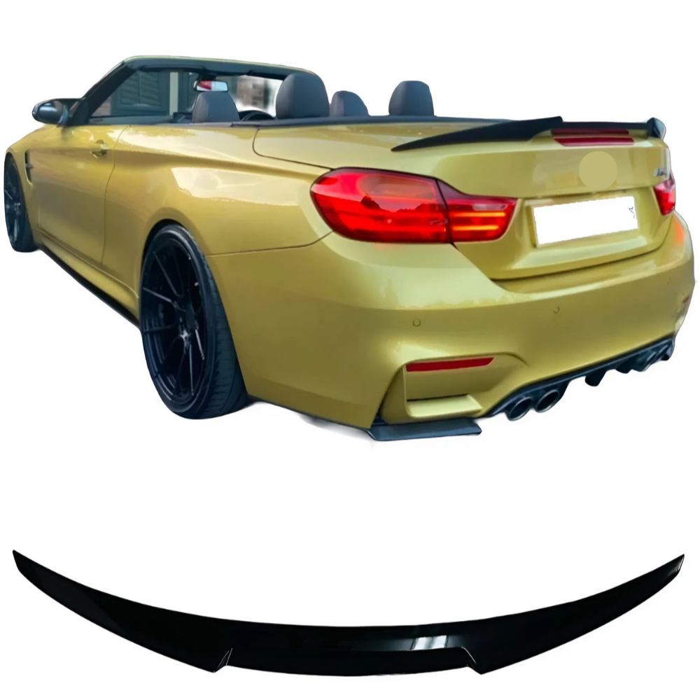 For BMW 4 Series F33 F83 Convertible M4 Style Rear Spoiler 2014-2020 Piano Black ABS Plastic Sport Trunk Lip Wing Exterior Accessory