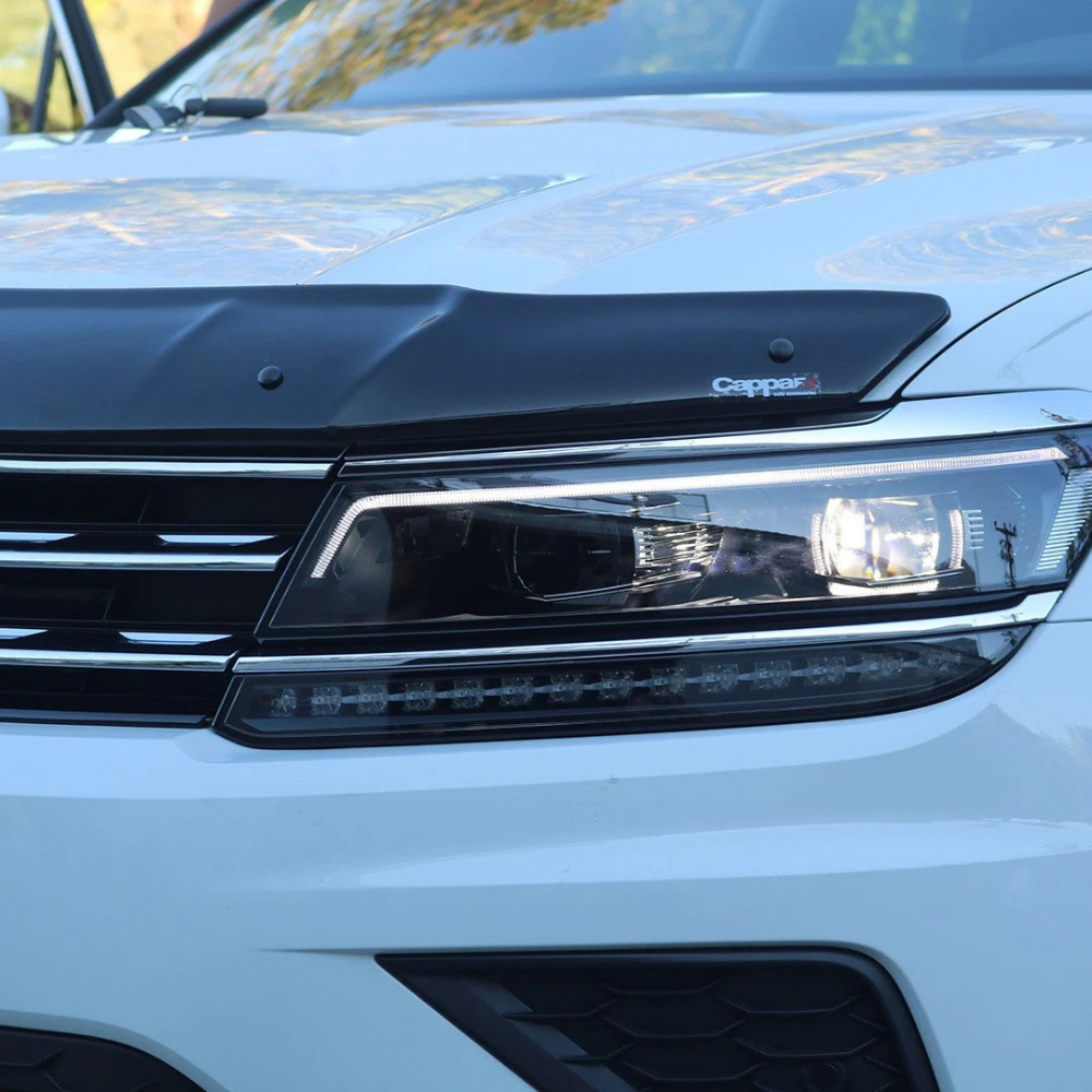 Cappafe Hood Wind Deflector for Vw Tiguan 2016-2026 Gloss Black Acrylic Bonnet Protector Bug Guard